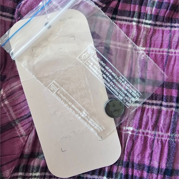 Allison Daley NWT Sz 1X Button Front Plaid Shirt Pink Purple Check Lightweight - Picture 10 of 16